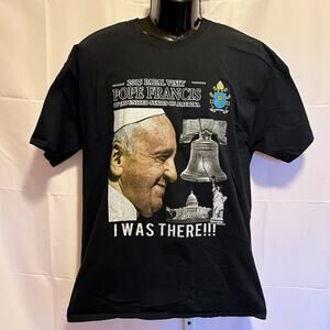 Pope Francis 2015 Papal Visit Shirt XL I Was There USA Liberty Bell Catholic Tee